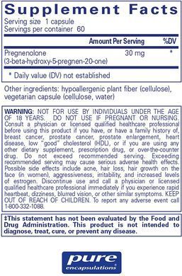 Фотография - Прегненолон Pregnenolone Pure Encapsulations 30 мг 60 капсул