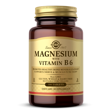 Магній з вітаміном В-6 Magnesium with Vitamin B6 Solgar 133/8 мг 100 таблеток