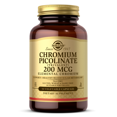 Хром піколінат Chromium Picolinate Solgar 200 мкг 90 капсул