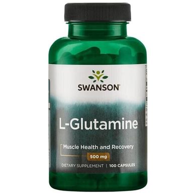 L- глютамин L-Glutamine Swanson 500 мг 100 капсул