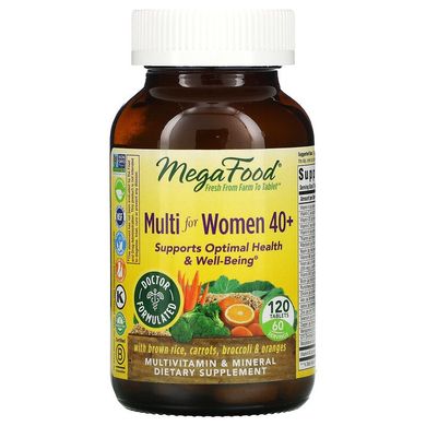 Мультивітамини для жінок 40+ Multi For Women 40+ MegaFood 120 таблеток
