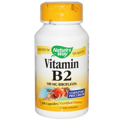 Витамин В2 Рибофлавин Vitamin B2 Nature's Way 100 мг 100 капсул