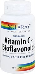Фотография - Вітамін C з биофлафоноїдами Vitamin C+Bioflavonoids Solaray 500 мг 100 капсул