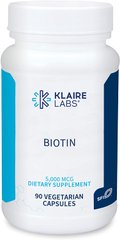 Біотин Biotin Klaire Labs 5000 мкг 90 капсул