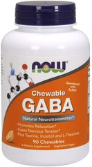 Фотография - Гамма-аміномасляна кислота GABA Now Foods апельсин 90 жувальних таблеток