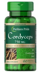 Кордицепс Cordyceps Mushroom Puritan's Pride 750 мг 60 капсул