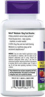 Фотография - Мелатонін Melatonin Fast Dissolve Natrol полуниця 10 мг 60 таблеток