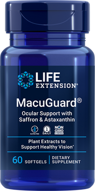 Фотография - Здоровье глаз MacuGuard Ocular Support with Saffron & Astaxanthin Life Extension 60 капсул