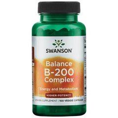 Комплекс вітамінів В-200 Balance Vitamin B-200 Swanson 100 капсул