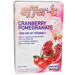 Фотография - Підтримка імунітету Effer-C Cranberry Pomegranate Now Foods журавлина-гранат 30 пакетиків 5.82 г