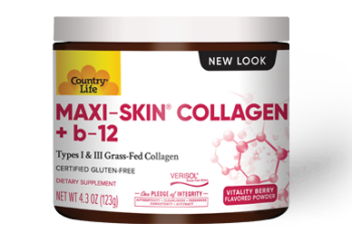 Колаген + вітамін В12 Maxi-Skin +B12 Country Life 123 г