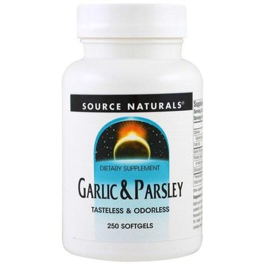 Часник та петрушкоа Garlic & Parsley Source Naturals 250 капсул