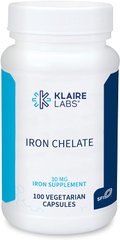 Хелат заліза Iron Chelate Klaire Labs 30 мг 100 капсул
