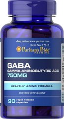 Фотография - Гамма-аміномасляна кислота GABA Puritan's Pride 750 мг 90 капсул