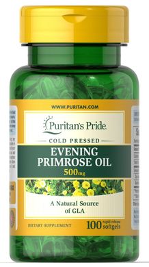Масло вечерней примулы Evening Primrose Oil Puritan's Pride 500 мг 100 гелевых капсул