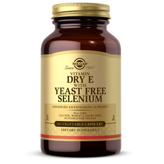 Фотография - Вітамін Е сухий Vitamin E with Yest Free Selenium Solgar з селеном без дріжджів 100 капсул
