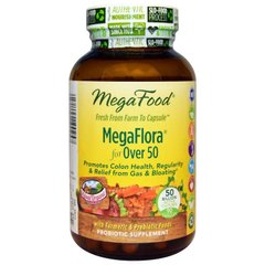 Пробиотики MegaFlora for Over 50 Probiotic with Turmeric MegaFood 90 капсул