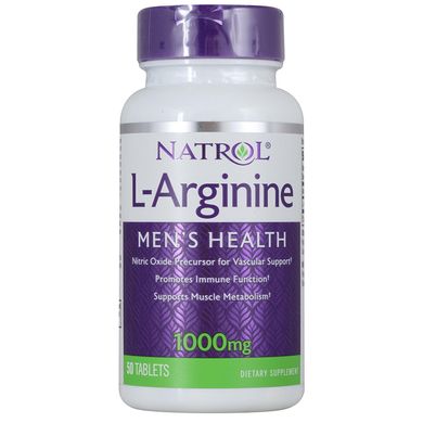 Аргінін L-Arginine Natrol 1000 мг 50 таблеток
