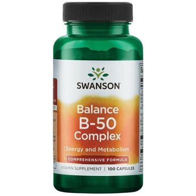 Комплекс вітамінів В-50 Balance Vitamin B-50 Swanson 100 капсул