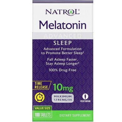 Фотография - Мелатонін Melatonin Advanced Sleep Time Release Natrol 10 мг 100 таблеток