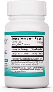 Цитрат цинку Zinc Citrate Nutricology 25 мг 60 капсул