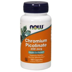 Хром піколінат Chromium Picolinate Now Foods 200 мкг 100 капсул
