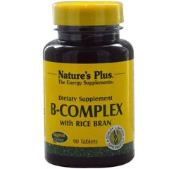 Комплекс вітаминів В з рисовими висівками B-Complex With Rice Bran Nature's Plus 90 таблеток