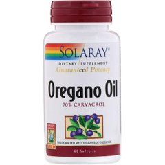 Олія орегано Oregano Oil 70% Carvacrol Solaray 60 капсул