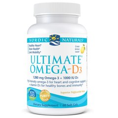 Фотография - Рыбий жир Омега-3 Ultimate Omega-D3 Nordic Naturals лимон 1000 мг 60 капсул