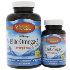 Фотография - Рыбий жир Омега-3 Elite Omega-3 Gems Carlson Labs лимон 1600 мг 240 капсул