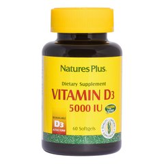 Фотография - Витамин D3 Vitamin D3 Nature's Plus 5000 МЕ 60 капсул