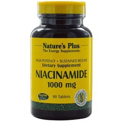 Вітамін В3 Ніацинамід Niacinamide Nature's Plus 1000 мг 90 капсул