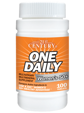 Фотография - Вітаміни для жінок 50+ One Daily Woman's 50+ Multivitamin Multimineral 21st Century 100 таблеток