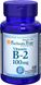 Витамин В2 Рибофлавин Vitamin B-2 Riboflavin Puritan's Pride 100 мг 100 таблеток