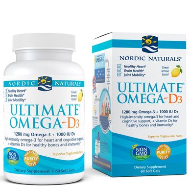 Фотография - Риб'ячий жир Омега-3 Ultimate Omega-D3 Nordic Naturals лимон 1000 мг 60 капсул