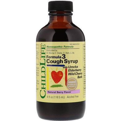Фотография - Сироп от кашля формула 3 без спирта Cough Syrop Essentials ChildLife ягоды 118.5 мл