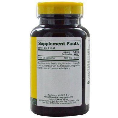Вітамін В3 Ніацинамід Niacinamide Nature's Plus 1000 мг 90 капсул