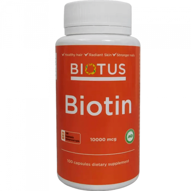 Витамин В7 Биотин Biotin Biotus 10000 мкг 100 капсул