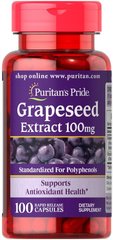 Экстракт виноградной косточки Grapeseed Extract Puritan's Pride 100 мг 100 капсул