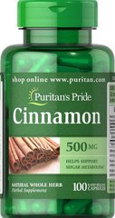 Кориця Cinnamon Puritan's Pride 500 мг 200 капсул