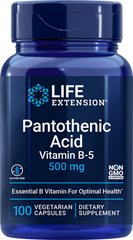 Вітамін В5 Пантотенова кислота Pantothenic Acid Life Extension 500 мг 100 капсул