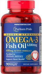 Фотография - Омега-3 риб'ячий жир Omega-3 Fish Oil Puritan's Pride подвійна сила 1200 1200 мг 600 мг активного 90 капсул