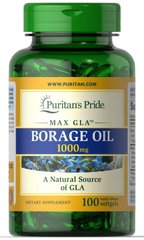 Олія огірочника Borage Oil Puritan's Pride 1000 мг 100 капсул