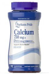 Кальцій Вітамін D3 Calcium + Vitamin D Puritan's Pride 90 жувальних таблеток