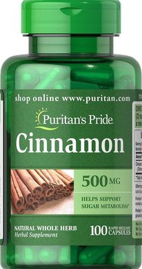 Корица Cinnamon Puritan's Pride 500 мг 100 капсул