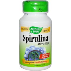 Фотография - Спіруліна Spirulina Nature's Way мікроводорості 380 мг 100 капсул
