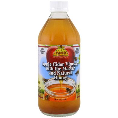 Яблочный уксус сидровый с медом Apple Cider Vinegar With Mother & Honey Dynamic Health 473 мл