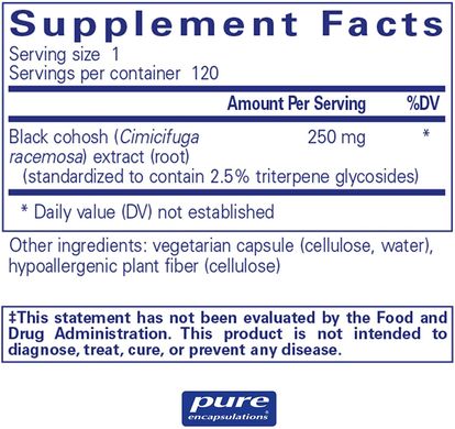 Клопогон Black Cohosh 2.5 Pure Encapsulations 250 мг 120 капсул