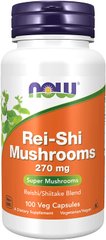 Гриби рейші Rei-Shi Mushrooms Now Foods 270 мг 100 капсул
