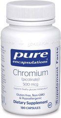 Хром піколінат Chromium picolinate Pure Encapsulations 500 мкг 180 капсул